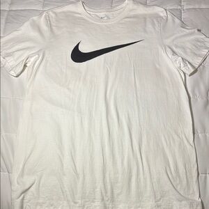 Nike "The Nike Tee" Short Sleeve White T-Shirt - Black Chest Swoosh/Logo